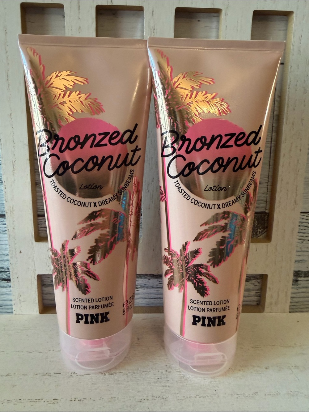 Victoria’s Secret PINK Lot of 2 BRONZED COCONUT Fragrance Body Lotion 8oz